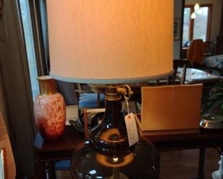 Mid century glass lamp $125