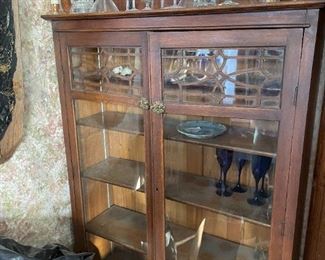 . . . beautiful mission-style, turn-of-the-century oak china cabinet -- what a find! -- and we're just getting started!