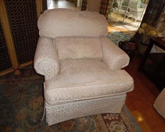 2 Arm Chairs, Ivory Upholstery