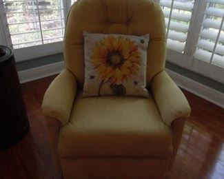 2 Yellow Reclining/Rocking Chairs