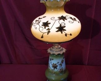Green Glass Table Lamp