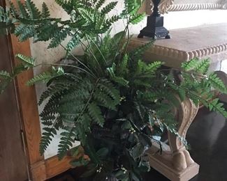 Heavy urn with fern arrangement 