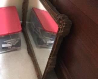 Large vintage ornate frame bevel glass mirror 