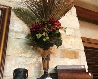 Feathers, ferns and floral arrangements 