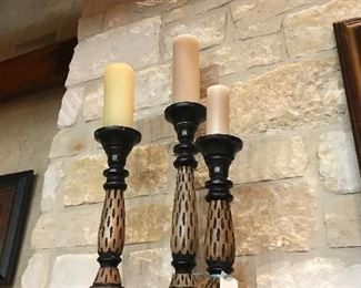 Large candle sticks set of 3