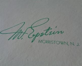 J. W. Epstein Morristown, N.J. vintage hat box