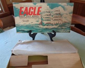 vintage Eagle wood ship model