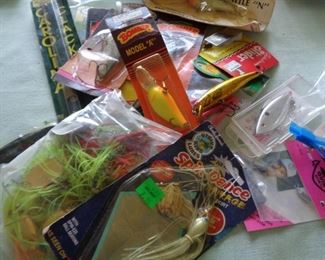 hundreds of lures and tackle items