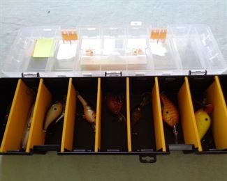 fishing lures and tackle box