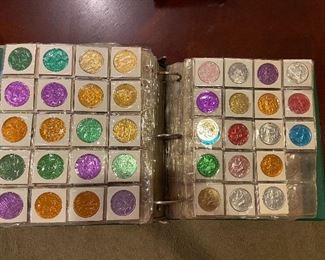 Binder #1 collection of Mardi Gras doubloons