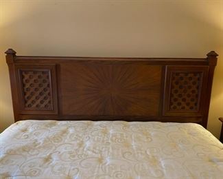 Mid Century Ricardo Lynn custom bedroom furniture in dark stained teak wood