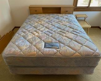 1950’s Full Size headboard with sliding door compartments.  Shown with a Queen Size mattress set which will be sold separately 