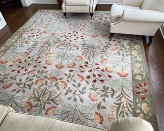 Pottery Barn “Adeline” 9’ x 12’ hand tufted wool rug with a Pottery Barn, 9’ x 12’, Plush 1/4” rug pad 