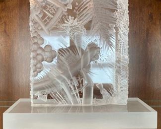 Large collection of Original Plexiglass art works by local artist Richard “Dick” T. Brewer.  Each piece is carved with a 21,000 RPM die grinder to mine abstract images, and the wall hanging pieces are finished with automobile lacquer.