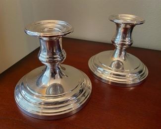 Pair of sterling silver candlesticks by S. Kirk & Son