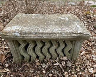 Small scale vintage concrete garden stool