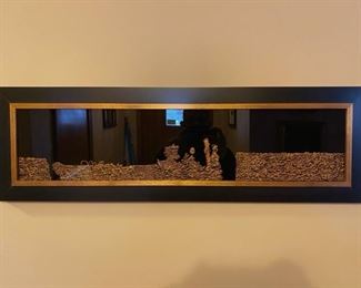 Large collection of Original Plexiglass art works by local artist Richard “Dick” T. Brewer.  Each piece is carved with a 21,000 RPM die grinder to mine abstract images, and the wall hanging pieces are finished with automobile lacquer.  This piece is 33 1/2”Wx10 1/2”T