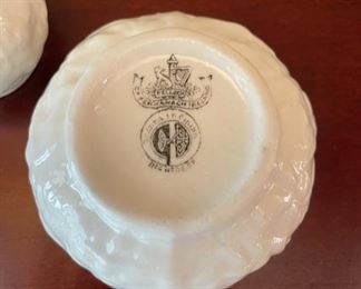 Belleek black mark cream and sugar