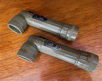 Vintage Pair Fulton U.S. MX-991/U Angle Signal Flashlights