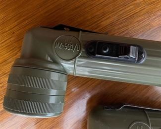 Vintage Pair Fulton U.S. MX-991/U Angle Signal Flashlights
