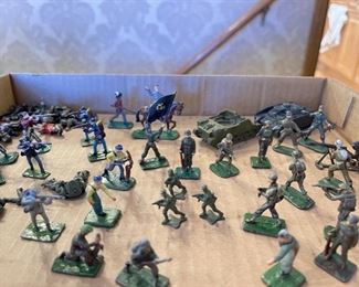 Antique hand made Union of S. Africa marked lead soldiers