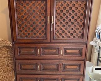 Mid Century Ricardo Lynn custom bedroom furniture in dark stained teak wood