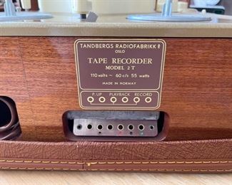 Very Cool vintage Tandberg Tape Recorder Model 2 T made in Norway and in excellent vintage condition!