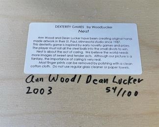 Collection of hand made artwork “Dexterity Games” by local artists WoodLucker