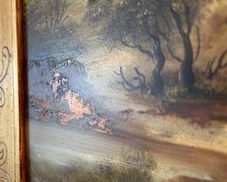 Pair of antique original oils on copper plate by Van Thoren, signed.  Picture is the copper plate detail that accents the painting