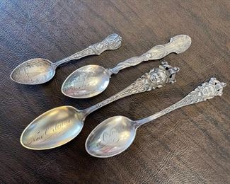Antique sterling silver Louisiana souvenir spoons