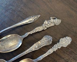 Antique sterling silver Minnesota themed souvenir spoons