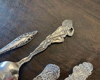 Antique sterling silver Minnesota themed souvenir spoons