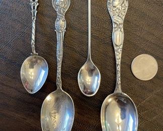 Antique sterling silver souvenir spoons