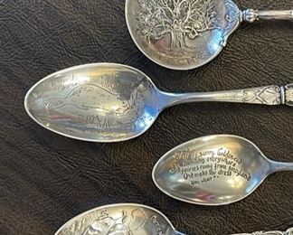 Antique sterling silver souvenir spoons