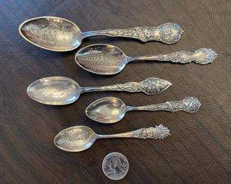 Antique sterling silver souvenir spoons