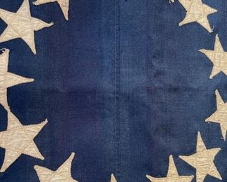 c.a. 1900’s-1920’s wool batting 13 star “Betsy Ross” pattern 42” wide America Flag