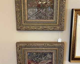 Framed bullion thread embroidered pieces