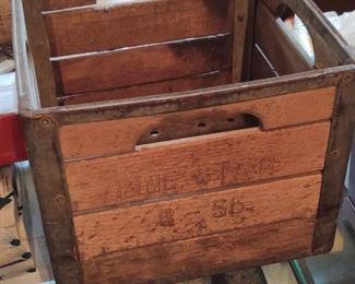 Vintage Pine State Wood Milk Crate