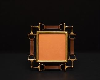 Ralph Lauren Picture Frame with leather back and accents 