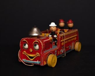 Vintage wooden firetruck toy