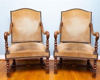 Pair of Barley Twist Chairs. 