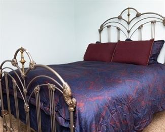 Wrought iron double bed.
