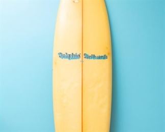 Vintage 1970's Dolfin Surfboard. 