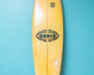 Vintage 1970'2 Deadly Flying Glove Surfboard. 