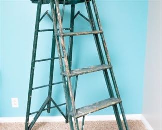 Vintage antique wooden ladder