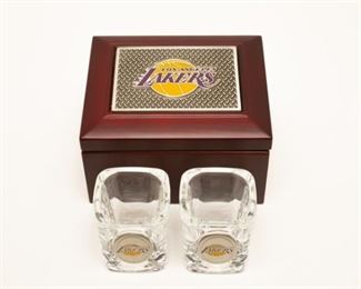 Los Angeles LA Lakers shot glass set with box