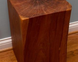 Wood block side table / stump block 11 ¾" square x 17" tall 