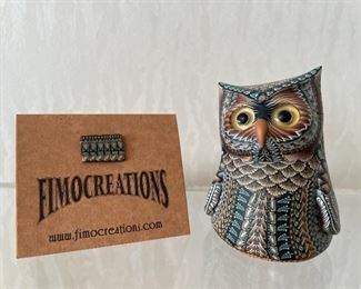 Item 58:  Jon Anderson Polymer Clay Owl - 3.25":  $130
