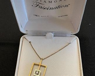 Item 66:  14K White and Yellow Gold & Diamond Necklace:  $250