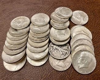 Item 129:  32 Silver 90% 1/2 Dollars: $315